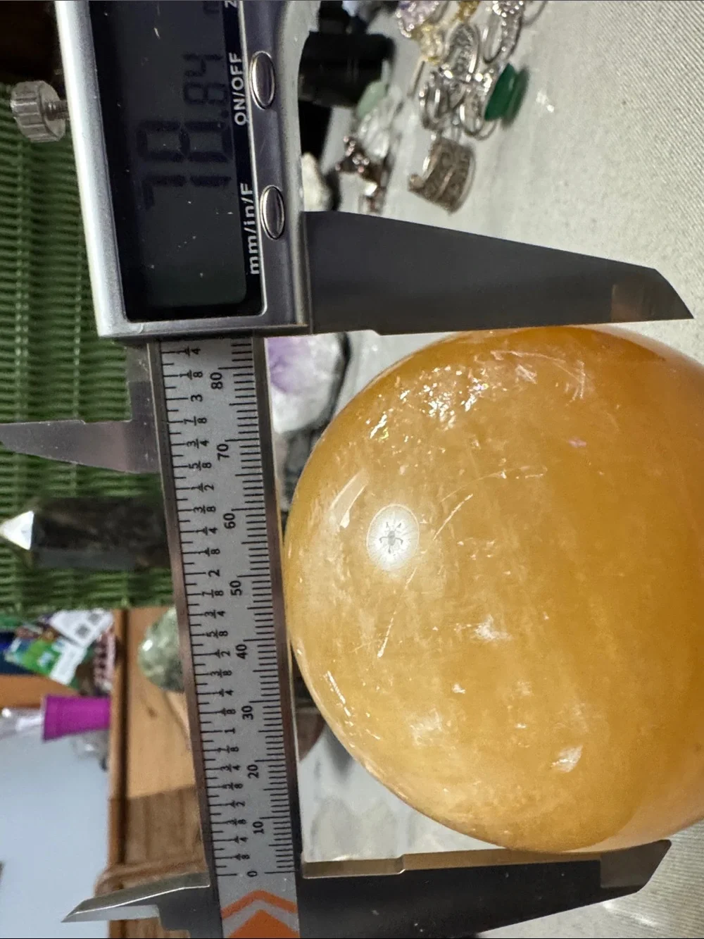 Orange Calcite Decorative Sphere - Home Accents